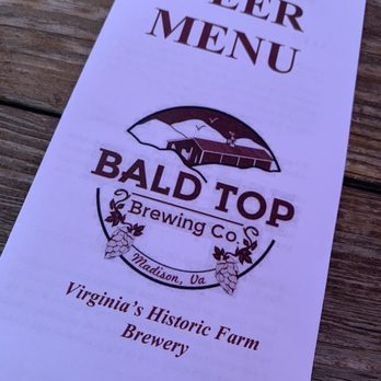 Bald Top Brewing - Menu - Wine Bars Near Me - Madison, Virginia Bald Top Brewing - Menu - Wine Bars Near Me - Madison, Virginia