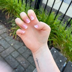 Blush Nail Lounge - French dip manicure with short extensions
