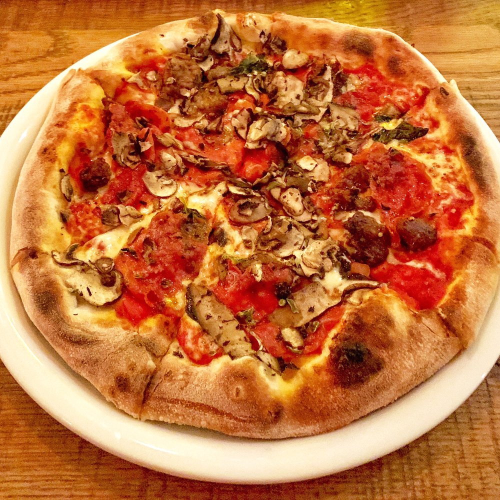 California Pizza Kitchen - Pepperoni, sausage and Cremini mushroom pizza on traditional crust. - Pizza Near Me - Naples, Florida California Pizza Kitchen - Pepperoni, sausage and Cremini mushroom pizza on traditional crust. - Pizza Near Me - Naples, Florida