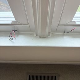 Power window installed and wiring not left to middle of window framing. Power window installed and wiring not left to middle of window framing.
