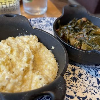 Tupelo Honey Southern Kitchen & Bar - Grits and Collared Greens with Bacon - Southern Near Me - Denver, Colorado Tupelo Honey Southern Kitchen & Bar - Grits and Collared Greens with Bacon - Southern Near Me - Denver, Colorado