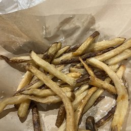 Already eaten fries with ketchup refried and served to us.