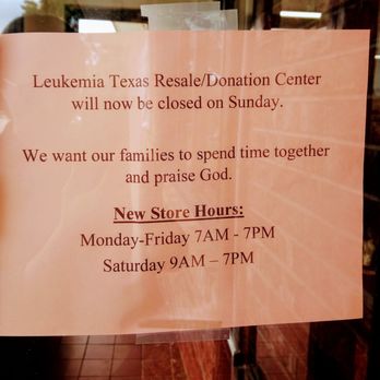 Leukemia Texas Resale Center - New business hours - Thrift Stores Near Me - North Richland Hills, Texas Leukemia Texas Resale Center - New business hours - Thrift Stores Near Me - North Richland Hills, Texas