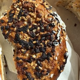 Burnt Everything Bagel (DF) with Plain Cream Cheese (1/2lb)cream Burnt Everything Bagel (DF) with Plain Cream Cheese (1/2lb)cream