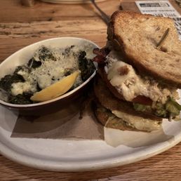 Chicken & Cheese Melt with Garlic Parm Brussels Chicken & Cheese Melt with Garlic Parm Brussels