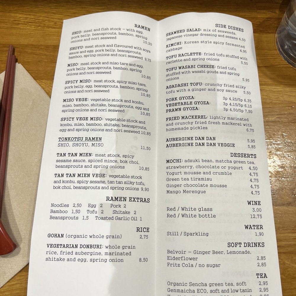 Grasshopper - Ramen/sides menu - Ramen Near Me - Barcelona, B