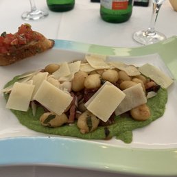 Gnocchi with Broccoli purée and Bruschetta... delicious