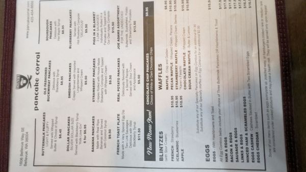 Menu photo 7 Chace's Pancake Corral Bellevue, WA Menu photo 7 Chace's Pancake Corral Bellevue, WA