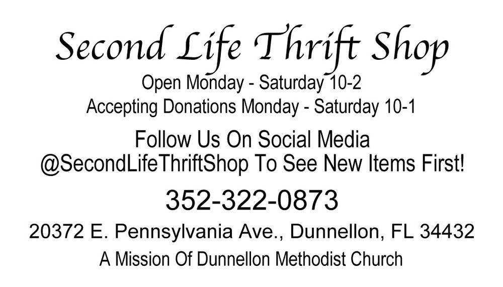 SECOND LIFE 20372 E Pennsylvania Ave, Dunnellon, Florida Thrift Stores Phone Number Yelp