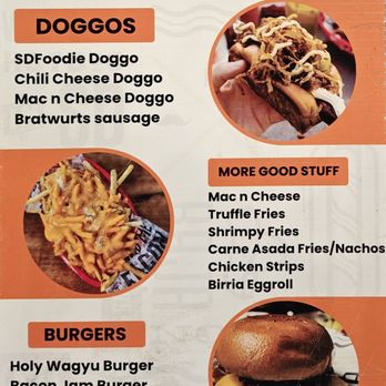 Doggos Gus - Other side of the menu - Hot Dogs Near Me - San Diego, California Doggos Gus - Other side of the menu - Hot Dogs Near Me - San Diego, California