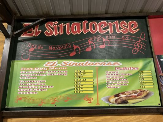 Menu photo 1 El Sinaloense Hot Dog Cart Tucson, AZ