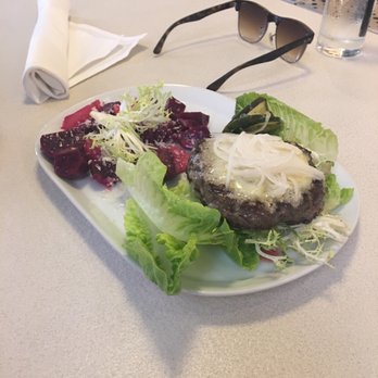 Perch + Plow - Bunless burger with side beet salad - New American Near Me - Santa Rosa, California
