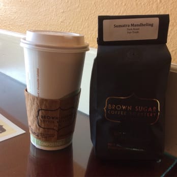 Brown Sugar Coffee Roastery - My sugar free vanilla soy latte and something special for my husband. Call it a "souvenir." :) - Coffee Roasteries Near Me - Riverton, Wyoming