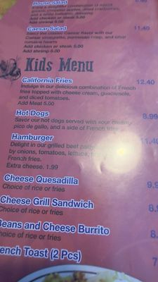 Menu photo 4 Moreno's Mexican Bar & Grill Sparks, NV