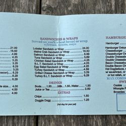 Scott's Place - Menu