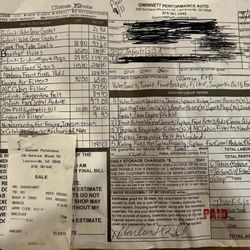 Gwinnett Performance Automotive Service - Parts and paper work