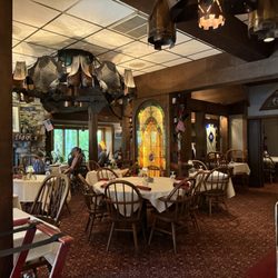 Partial view of quaint upper dining area near the patio.