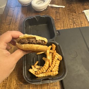 UBP Burger - Sad slider that's $7!! Cheese would have been more. - Food Trucks Near Me - New Braunfels, Texas UBP Burger - Sad slider that's $7!! Cheese would have been more. - Food Trucks Near Me - New Braunfels, Texas
