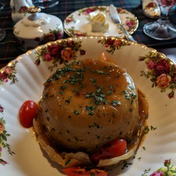 Balmoral Restaurant - Highland beef suet pudding, tender braised beef and aromatic vegetables, encased in traditional suet pastry - Scottish Near Me - St Charles, Illinois