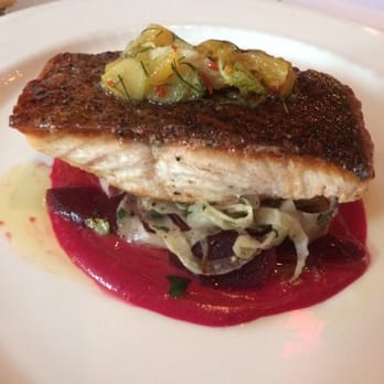 Floriana - Super crispy perfect salmon skin  to die for good beets and omg that citrus salsa on top?! Aaaaaaaaaaah - Italian Near Me - Washington, DC, District of Columbia
