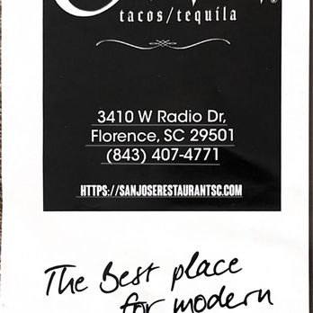 San Jose's Tacos & Tequila - Menu - Mexican Near Me - Florence, South Carolina