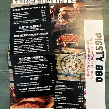 Pigsty BBQ - Take out menu - Barbeque Near Me - Boynton Beach, Florida