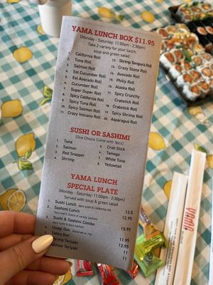 Menu photo 1 Yama Sushi Timonium, MD
