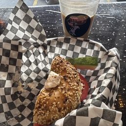 Lox Bagel and an Iced Latte