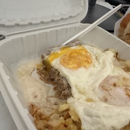 Always delicious Chicken Fried Steak and Eggs. I like to get my eggs over easy