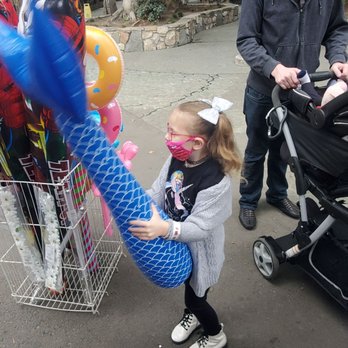 Castle Park - Reasonably priced souvenirs & snacks everywhere including this blow up mermaid tail - Amusement Parks Near Me - Riverside, California