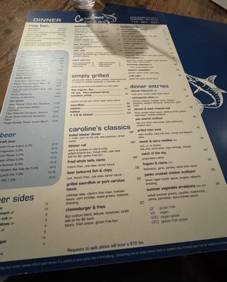 Menu photo 1 Carolines Bar and Grill North Eastham, MA