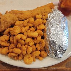 Whiting with popcorn shrimp - small