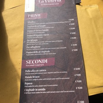 La Vineria - Menu - Wine Bars Near Me - Montepulciano, SI