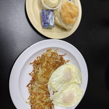 Mom's Diner - Two eggs plate with hash browns and a buttery biscuit - Diners Near Me - Pahrump, Nevada Mom's Diner - Two eggs plate with hash browns and a buttery biscuit - Diners Near Me - Pahrump, Nevada