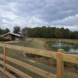 Knightdale Station Park - Serene Water fountain, restrooms and trail surrounding
