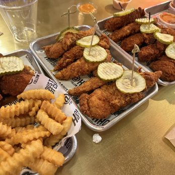 Houston TX Hot Chicken - Tender (a la carte) medium and mild Fries (side) - Chicken Shop Near Me - Las Vegas, Nevada