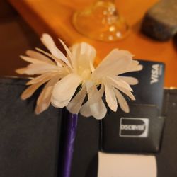 La Villa - Details matter! Lovely flower embellishment on the pen with the check.