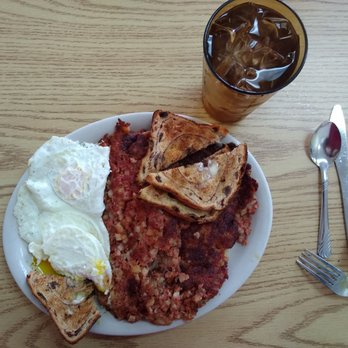 Bob's Coffee Shop - 3 Eggs over easy, Double order Corned Beef Hash, Raisin Toast - Coffee & Tea Near Me - Rocky Hill, Connecticut