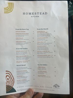 Menu photo 4 Homestead Kitchen Talkeetna, AK