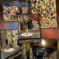 Miguel's Mex Tex Cafe - The restroom. The tiles were "loud "