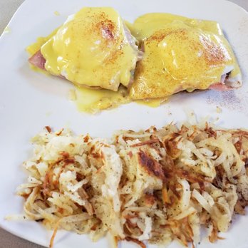 Pelican Cafe - Eggs Benedict Only 6.98 Eggs always cooked perfectly! - Breakfast & Brunch Near Me - Marysville, Michigan