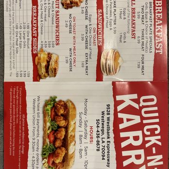 Quick N Karry - Menu 7/21/2026 - Soul Food Near Me - Marrero, Louisiana Quick N Karry - Menu 7/21/2026 - Soul Food Near Me - Marrero, Louisiana