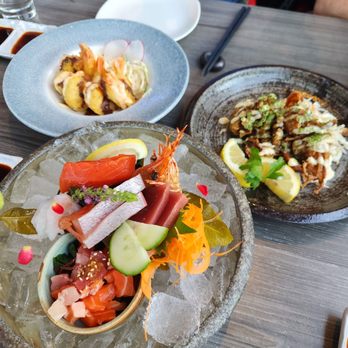 Miku - Sashimi platter, soft shell crab, ebi fritter - Japanese Near Me - Vancouver, British Columbia Miku - Sashimi platter, soft shell crab, ebi fritter - Japanese Near Me - Vancouver, British Columbia