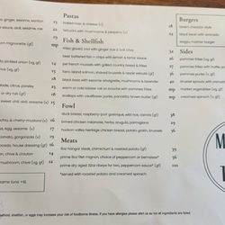 The Ancient Mariner - Food menu: Sept 2026