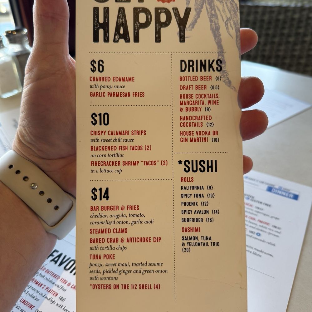 Bluewater Grill Seafood Restaurant & Market Carlsbad - Happy hour menu 1/29/26 - Seafood Near Me - Carlsbad, California