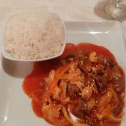 Maison Wok - Boeuf poulet au wok sauce aigre douce, légumes et riz coco