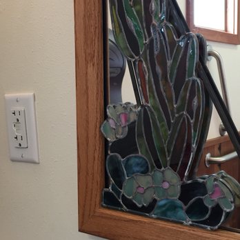 Rio Chama Espresso Kitchen & Wine Bar - Beautiful stained glass cactus on the bathroom mirror - Coffee & Tea Near Me - Chama, New Mexico Rio Chama Espresso Kitchen & Wine Bar - Beautiful stained glass cactus on the bathroom mirror - Coffee & Tea Near Me - Chama, New Mexico