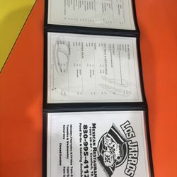 Los Jarros - Menu