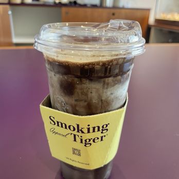 Smoking Tiger Coffee Lab - Black sesame Hojicha Latte - Cafes Near Me - Monterey Park, California Smoking Tiger Coffee Lab - Black sesame Hojicha Latte - Cafes Near Me - Monterey Park, California