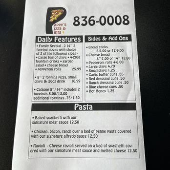 Pappy's Pizza & Pints - Menu - Pizza Near Me - Flatwoods, Kentucky Pappy's Pizza & Pints - Menu - Pizza Near Me - Flatwoods, Kentucky